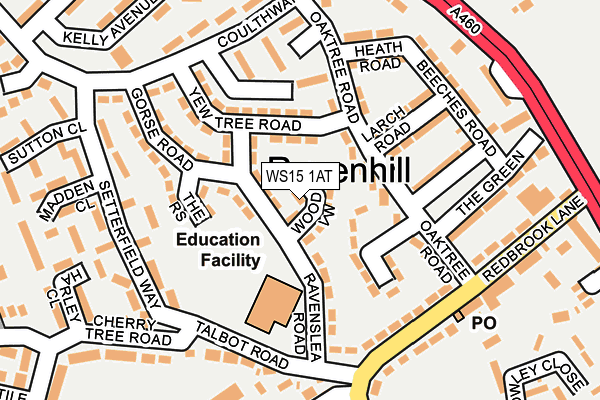 WS15 1AT map - OS OpenMap – Local (Ordnance Survey)