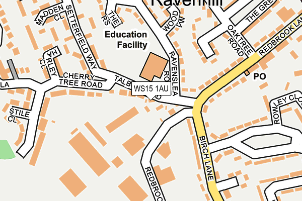 WS15 1AU map - OS OpenMap – Local (Ordnance Survey)