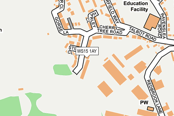 WS15 1AY map - OS OpenMap – Local (Ordnance Survey)