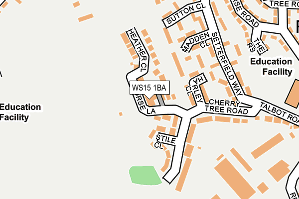 WS15 1BA map - OS OpenMap – Local (Ordnance Survey)
