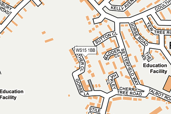 WS15 1BB map - OS OpenMap – Local (Ordnance Survey)