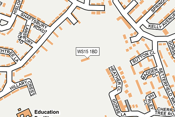 WS15 1BD map - OS OpenMap – Local (Ordnance Survey)
