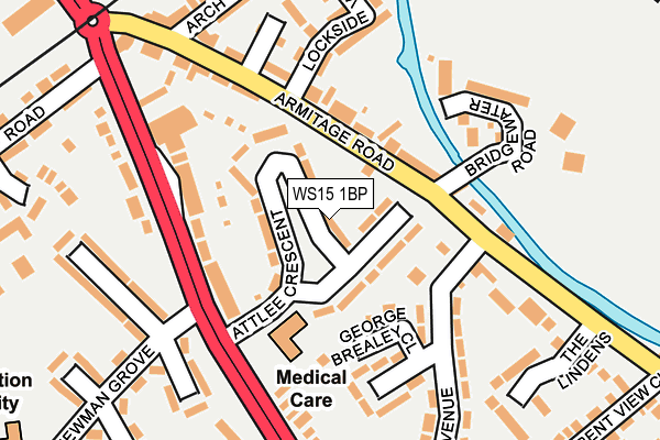 WS15 1BP map - OS OpenMap – Local (Ordnance Survey)