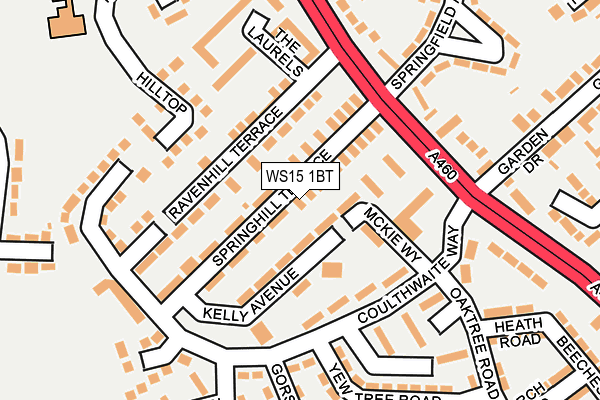 WS15 1BT map - OS OpenMap – Local (Ordnance Survey)