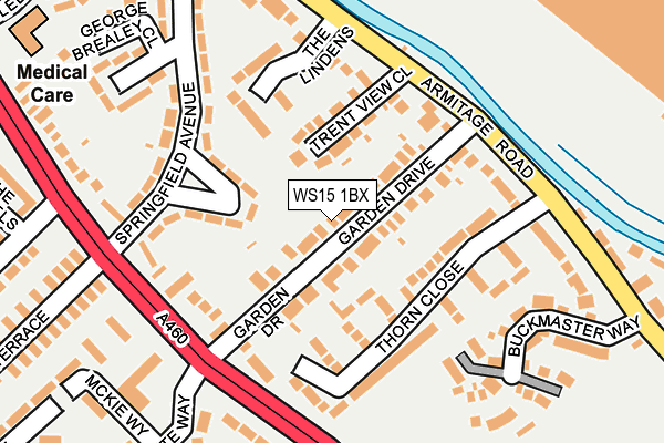 WS15 1BX map - OS OpenMap – Local (Ordnance Survey)