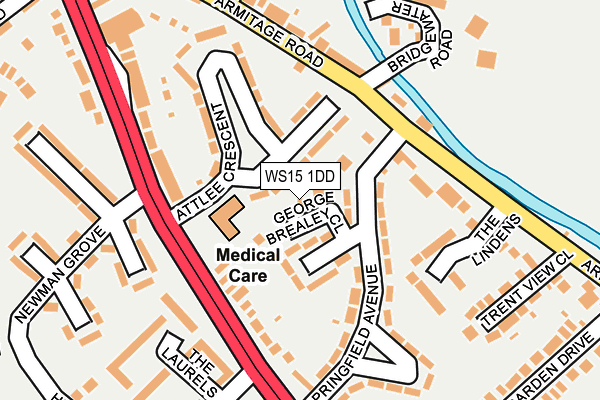 WS15 1DD map - OS OpenMap – Local (Ordnance Survey)