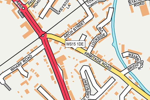 WS15 1DE map - OS OpenMap – Local (Ordnance Survey)