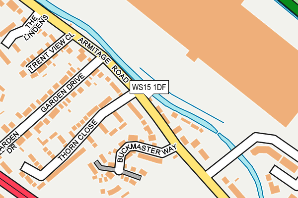 WS15 1DF map - OS OpenMap – Local (Ordnance Survey)