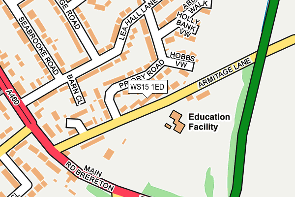 WS15 1ED map - OS OpenMap – Local (Ordnance Survey)
