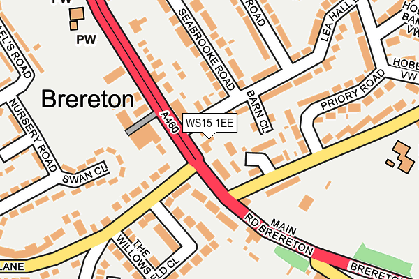 WS15 1EE map - OS OpenMap – Local (Ordnance Survey)