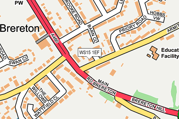 WS15 1EF map - OS OpenMap – Local (Ordnance Survey)