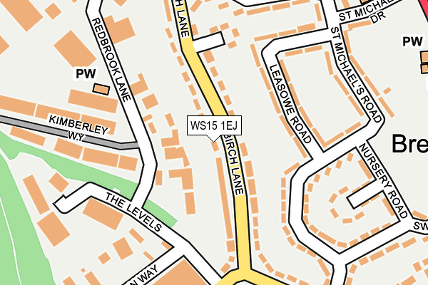WS15 1EJ map - OS OpenMap – Local (Ordnance Survey)
