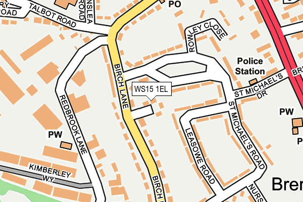 WS15 1EL map - OS OpenMap – Local (Ordnance Survey)
