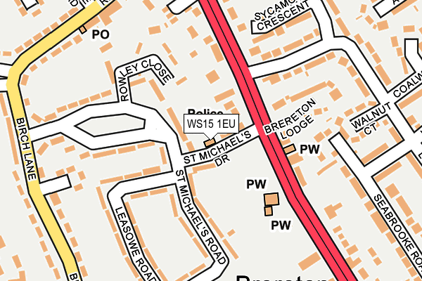 WS15 1EU map - OS OpenMap – Local (Ordnance Survey)