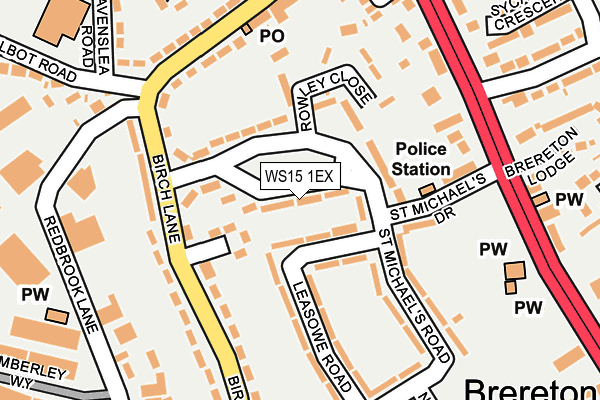 WS15 1EX map - OS OpenMap – Local (Ordnance Survey)