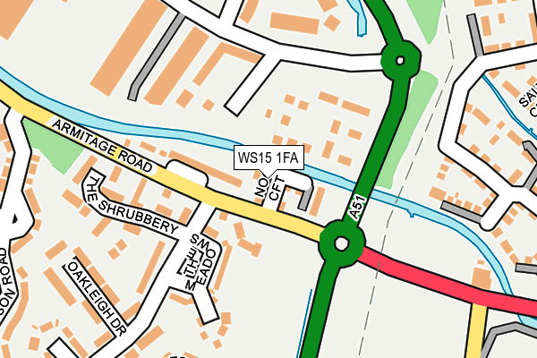 WS15 1FA map - OS OpenMap – Local (Ordnance Survey)