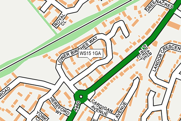 WS15 1GA map - OS OpenMap – Local (Ordnance Survey)