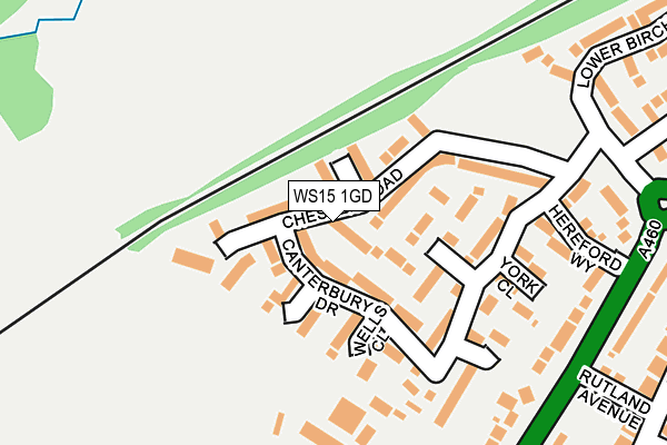 WS15 1GD map - OS OpenMap – Local (Ordnance Survey)