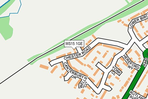 WS15 1GE map - OS OpenMap – Local (Ordnance Survey)