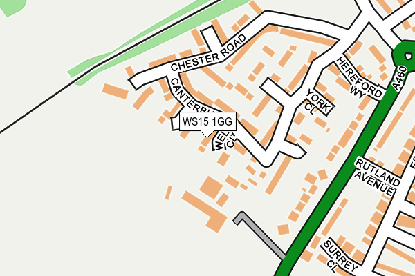 WS15 1GG map - OS OpenMap – Local (Ordnance Survey)