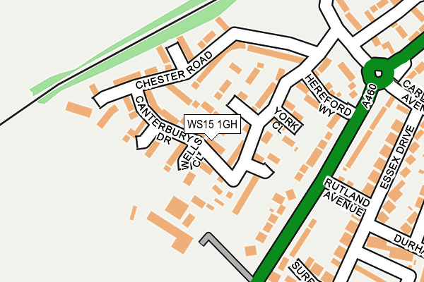 WS15 1GH map - OS OpenMap – Local (Ordnance Survey)