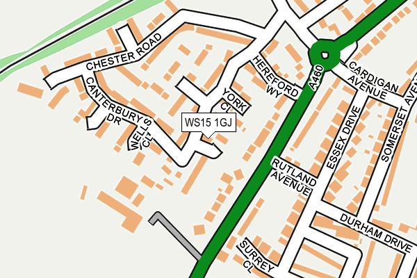 WS15 1GJ map - OS OpenMap – Local (Ordnance Survey)