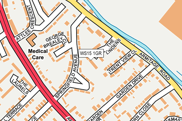 WS15 1GR map - OS OpenMap – Local (Ordnance Survey)