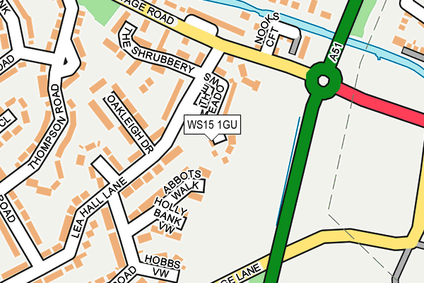 WS15 1GU map - OS OpenMap – Local (Ordnance Survey)