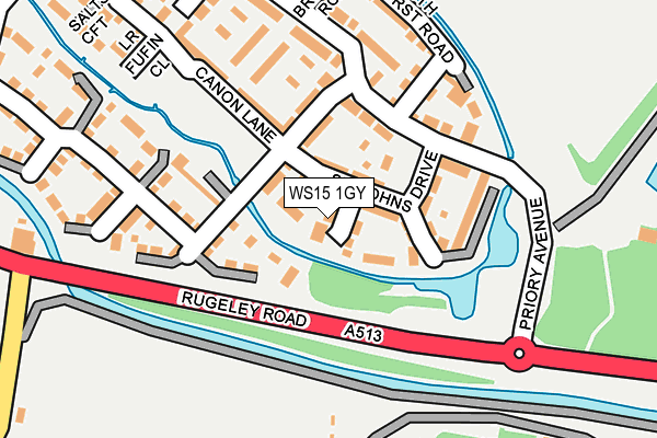 WS15 1GY map - OS OpenMap – Local (Ordnance Survey)