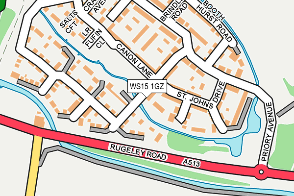 WS15 1GZ map - OS OpenMap – Local (Ordnance Survey)