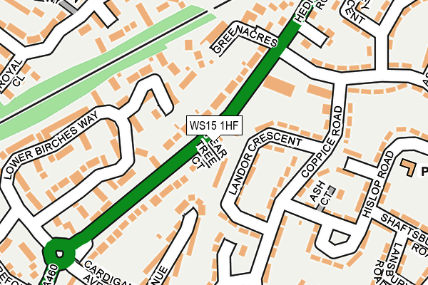 WS15 1HF map - OS OpenMap – Local (Ordnance Survey)