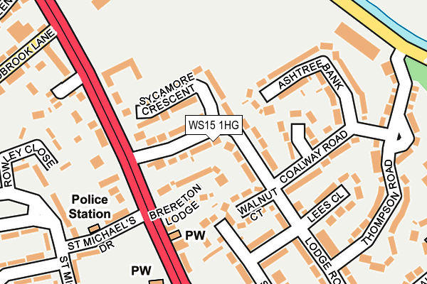 WS15 1HG map - OS OpenMap – Local (Ordnance Survey)