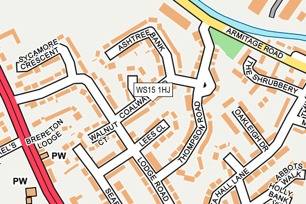 WS15 1HJ map - OS OpenMap – Local (Ordnance Survey)