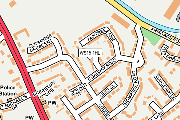 WS15 1HL map - OS OpenMap – Local (Ordnance Survey)