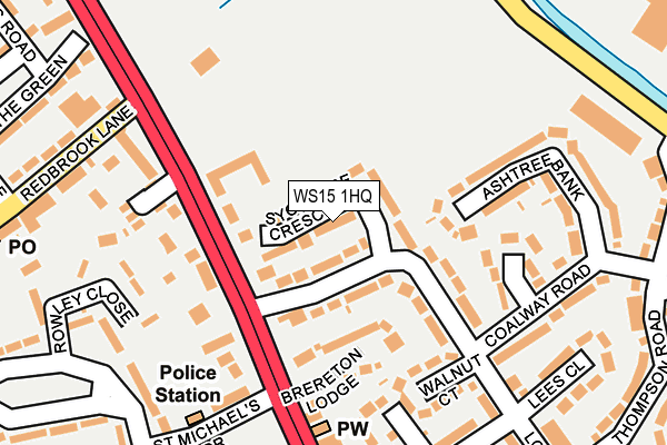 WS15 1HQ map - OS OpenMap – Local (Ordnance Survey)