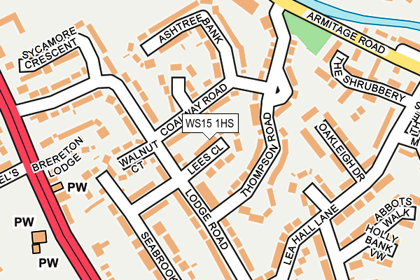 WS15 1HS map - OS OpenMap – Local (Ordnance Survey)
