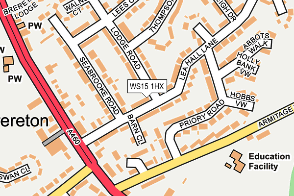 WS15 1HX map - OS OpenMap – Local (Ordnance Survey)