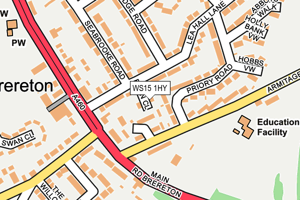 WS15 1HY map - OS OpenMap – Local (Ordnance Survey)