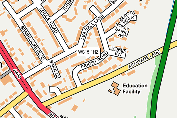 WS15 1HZ map - OS OpenMap – Local (Ordnance Survey)