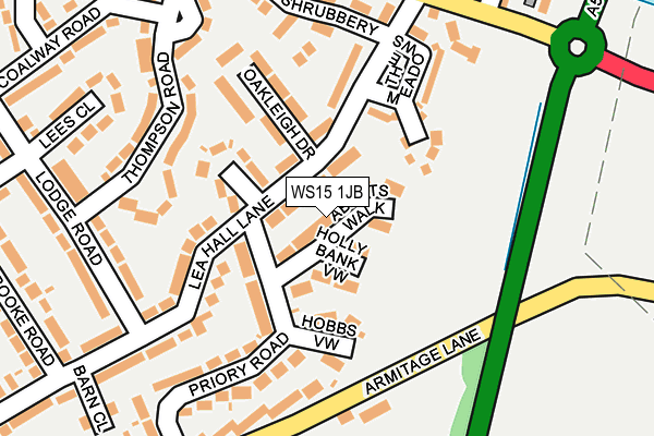 WS15 1JB map - OS OpenMap – Local (Ordnance Survey)