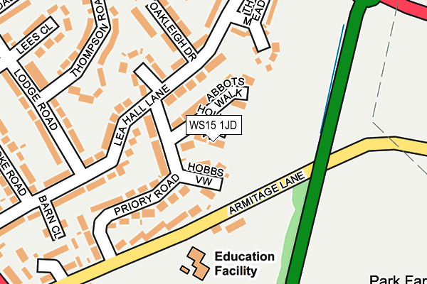 WS15 1JD map - OS OpenMap – Local (Ordnance Survey)