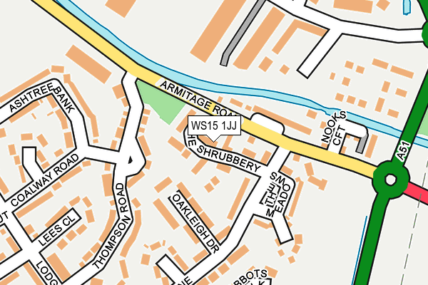 WS15 1JJ map - OS OpenMap – Local (Ordnance Survey)
