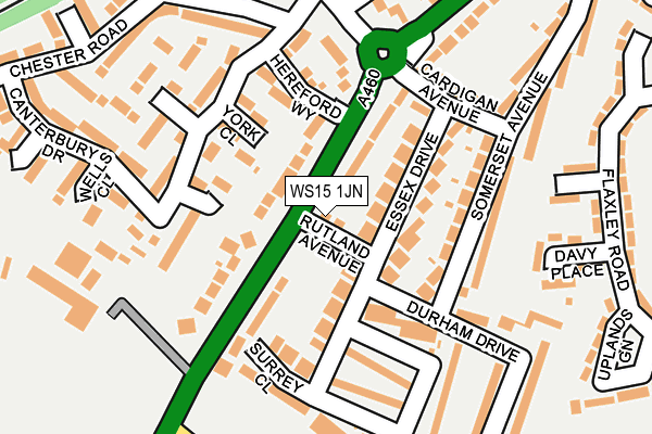 WS15 1JN map - OS OpenMap – Local (Ordnance Survey)
