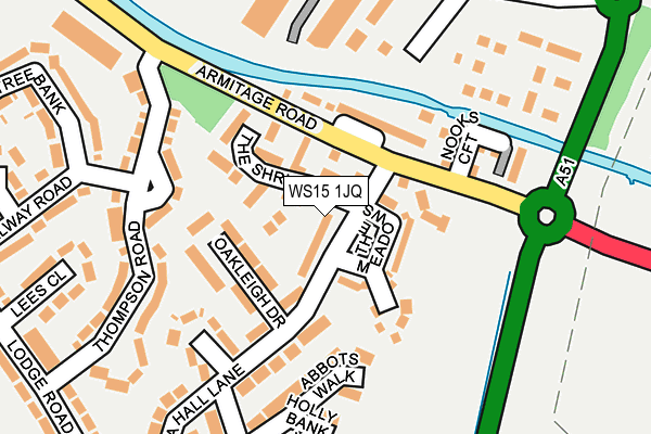 WS15 1JQ map - OS OpenMap – Local (Ordnance Survey)