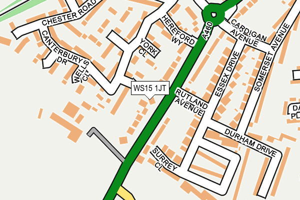 WS15 1JT map - OS OpenMap – Local (Ordnance Survey)