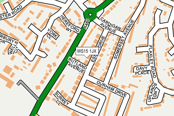 WS15 1JX map - OS OpenMap – Local (Ordnance Survey)