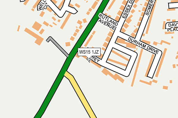 WS15 1JZ map - OS OpenMap – Local (Ordnance Survey)