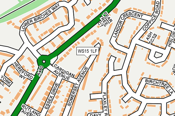 WS15 1LF map - OS OpenMap – Local (Ordnance Survey)