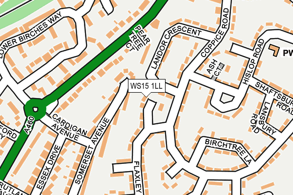 WS15 1LL map - OS OpenMap – Local (Ordnance Survey)