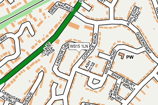 WS15 1LN map - OS OpenMap – Local (Ordnance Survey)